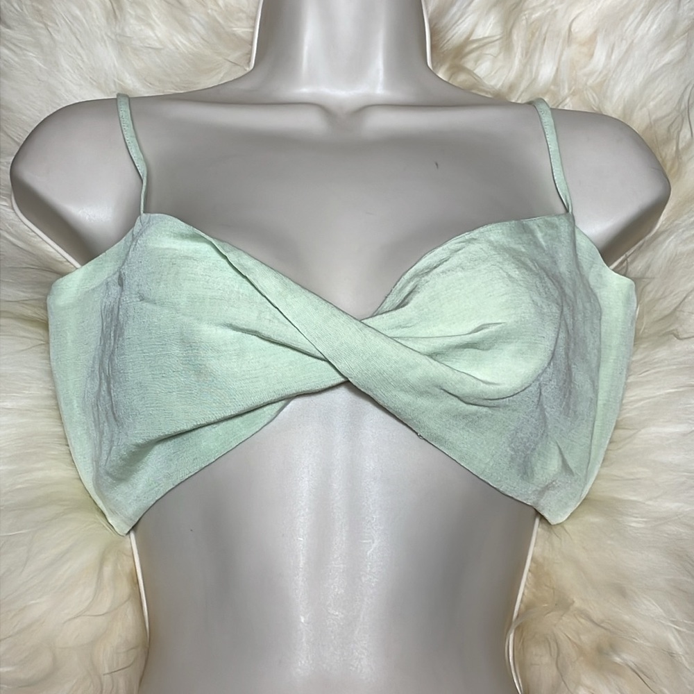 MATTHEW BRUCH Twist Bandeau Crop Top NWT - Picture 2 of 8